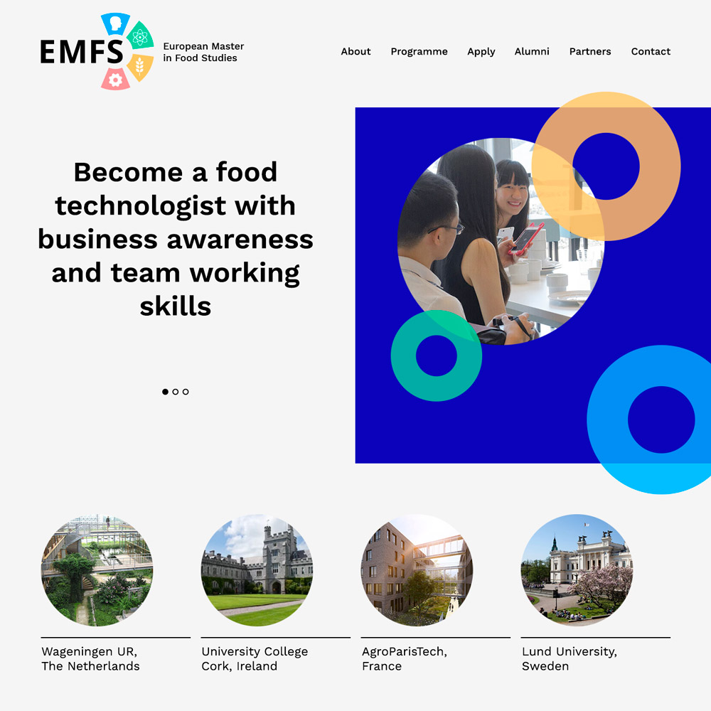 Rebranding logo en website European Master in Food Studies