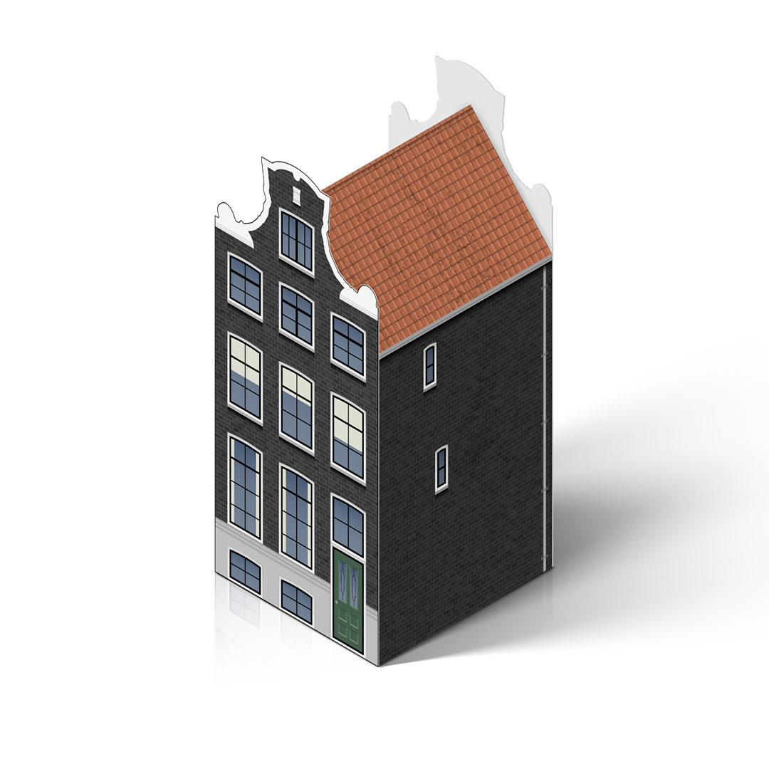 Bouwplaat huisje van karton en papier